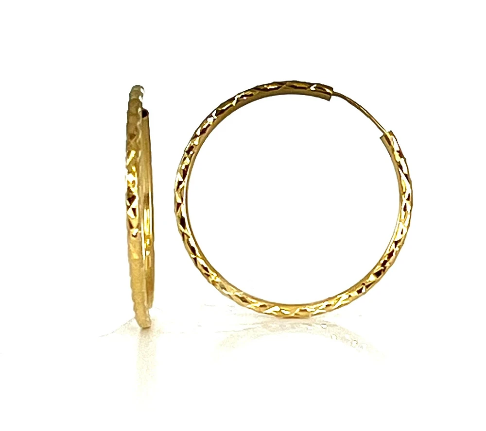 10K Gold 40mm Sleeper/Keeper/Hoop Earrings