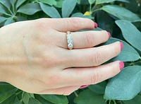 14K Yellow Gold 3 Stones Diamond 0.79cttw ring, size 6