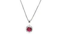 10K White Gold Genuine Ruby Pendant