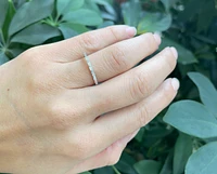 14K White Gold 0.25cttw Straight Baguette Diamond Ring - Size 7