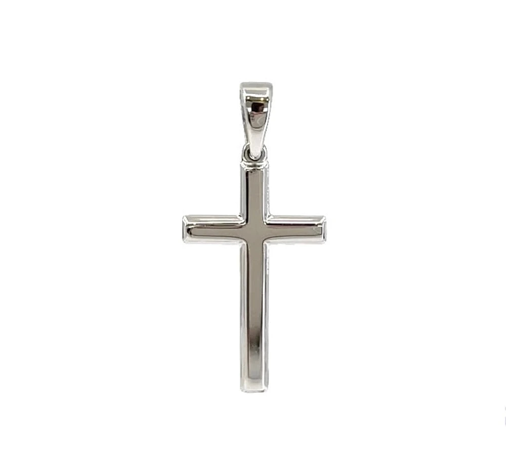 925 Sterling Silver 23mm x 13mm Hollow Cross Charm