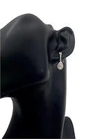925 Sterling Silver 4mm x 6.5mm Pear Shaped Cubic Zirconia Drop Studs - 20mm x 6.5mm
