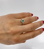 Genuine Emerald & Diamond Ring