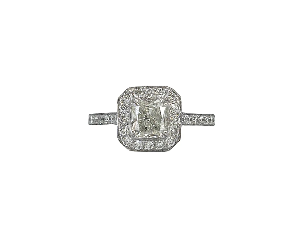 14K White Gold 1.41cttw Diamond Engagement Ring, Size 6