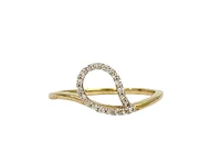 10K Yellow Gold 0.23Cttw Canadian Diamond Pear Cut Engagement Ring - /