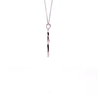 10K White Gold 0.05cttw Diamond Cross Necklace, 18"