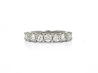 14K White Gold 0.75cttw Diamond Anniversary Claw Set Ring / Band, size 6.5