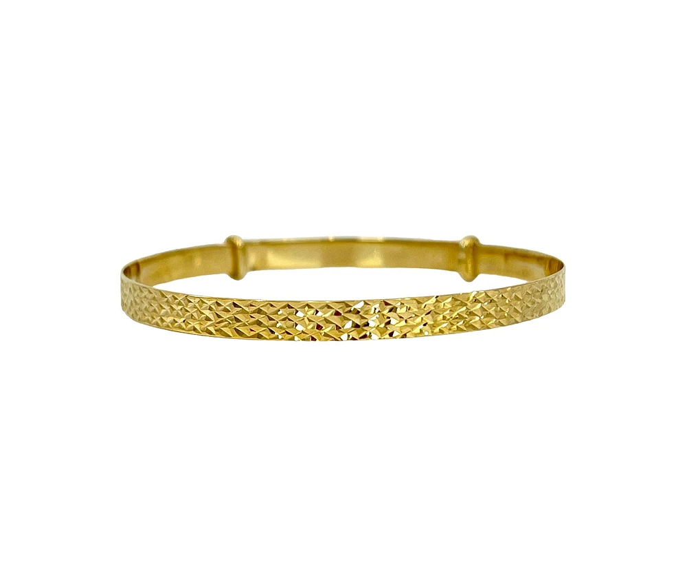 10K Yellow Gold Diamond Cut Baby Bangle