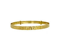 10K Yellow Gold Diamond Cut Baby Bangle