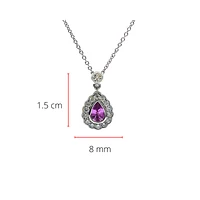 18K White Gold 0.47cttw Pink Sapphire with 0.25cttw Diamond Necklace - 16 Inches
