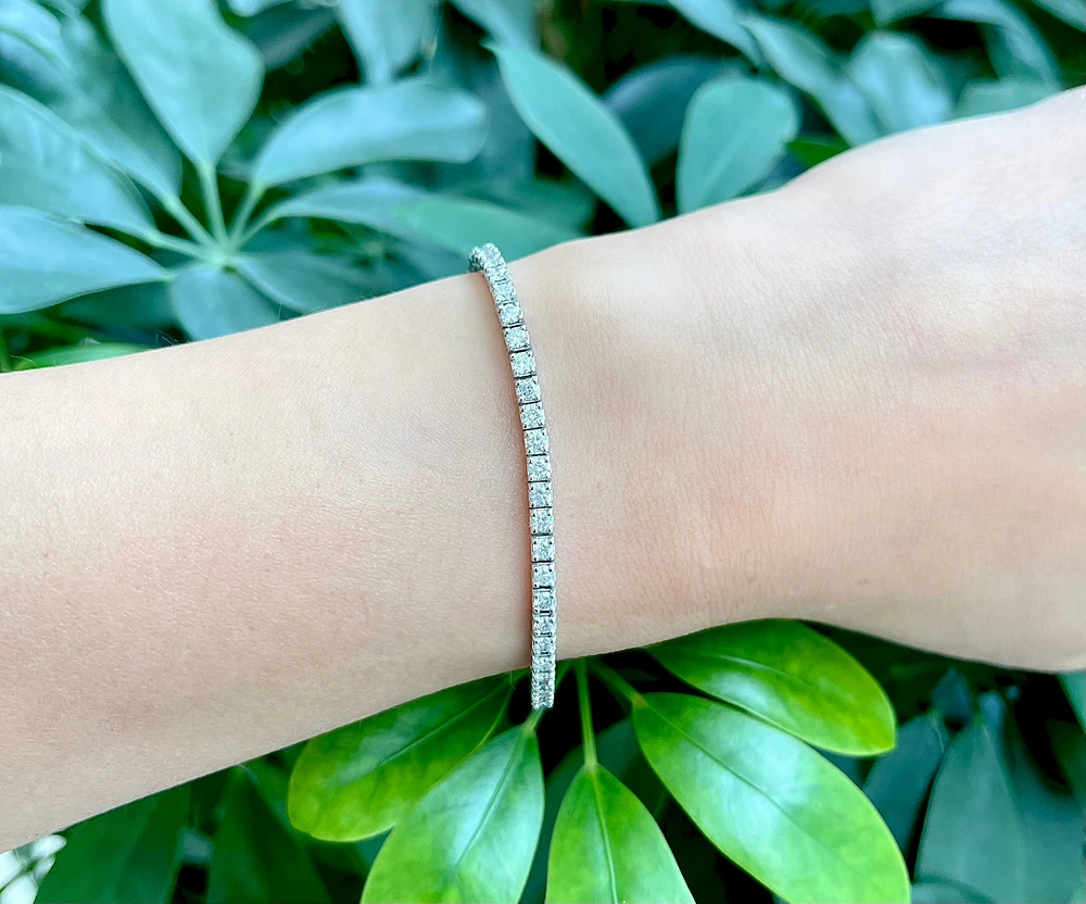 14K White Gold 3.00cttw Diamond Tennis Bracelet, 7"