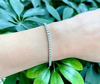 14K White Gold 3.00cttw Diamond Tennis Bracelet, 7"