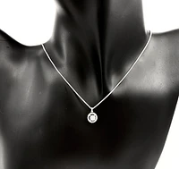 10K White Gold 0.41cttw Canadian Diamond Halo / Cluster Necklace, 18"