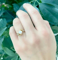 14K Yellow Gold 6mm Cultured and 0.14cttw Diamond Ring