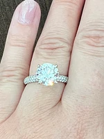 14K White Gold 3.62cttw Lab Grown Diamond Engagement Ring - /