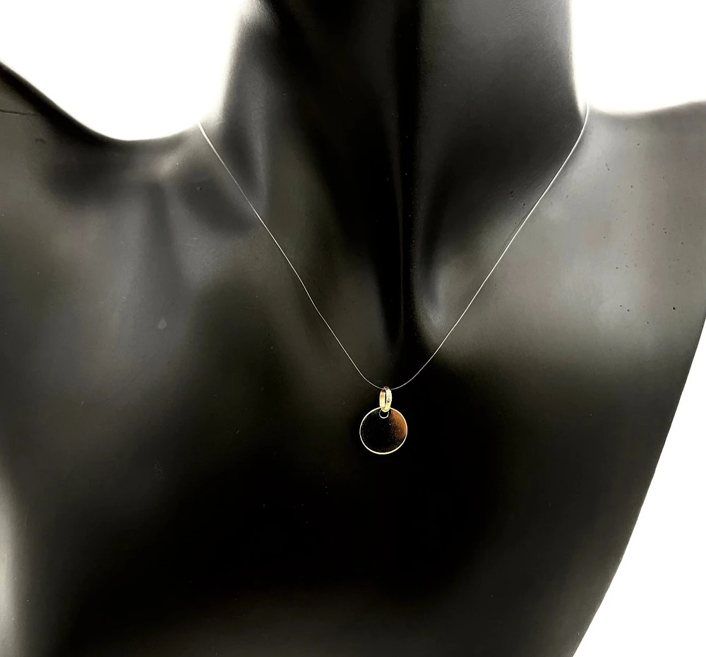 10K Yellow Gold Disc Charm, 13mm