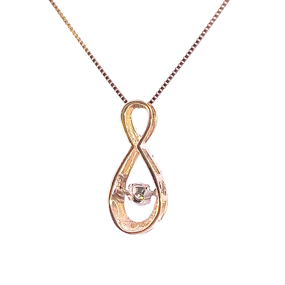 10K Yellow Gold 0.10cttw Diamond Pulse Pendant, 18"