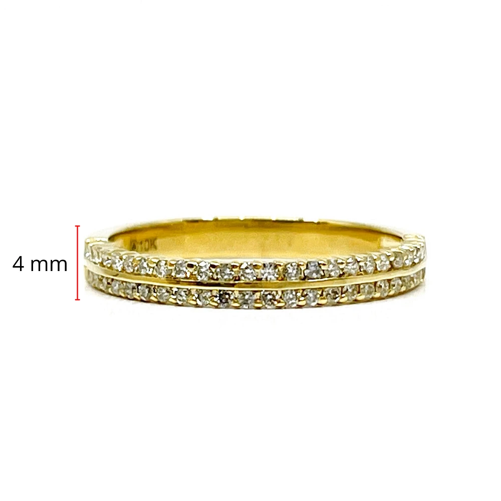 10K Yellow Gold 0.25cttw Diamond Double Band Ring - 6.5 / 4.5