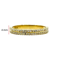10K Yellow Gold 0.25cttw Diamond Double Band Ring - 6.5 / 4.5