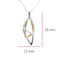 14K 2 Tone Gold 0.22cttw Diamond Pendant, 18"