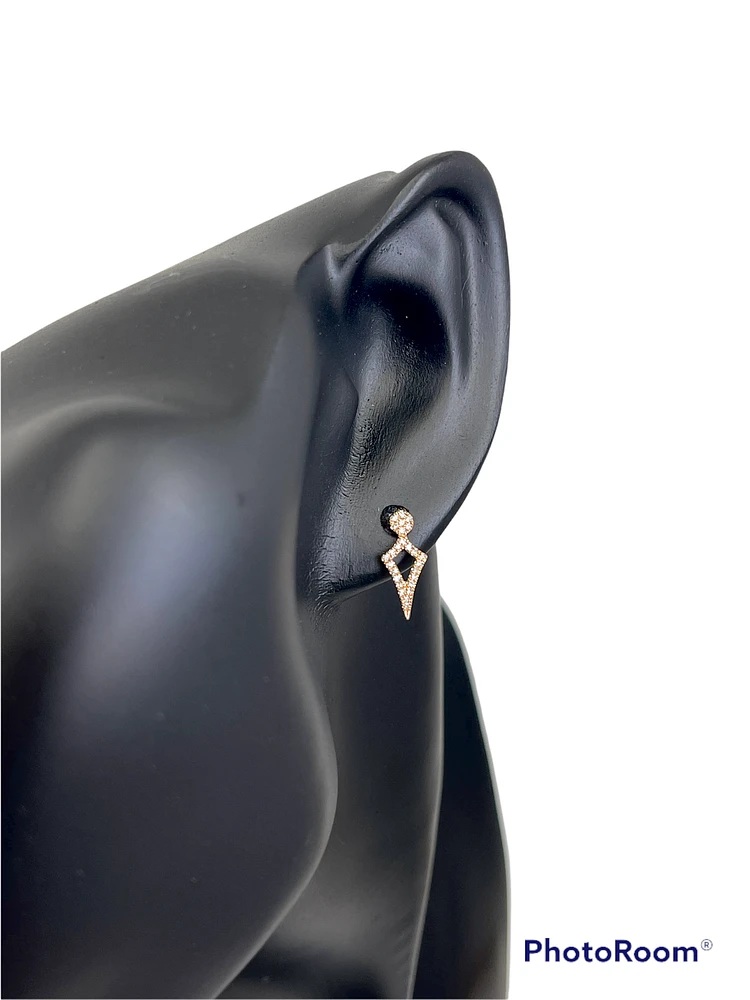 14K Rose Gold 0.11cttw Diamond Earrings