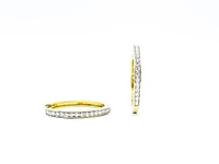 10K Yellow Gold 0.05cttw Diamond Hoop Earrings