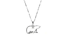 10K White Gold Canadian Diamond 0.083cttw Round Cut Pendant 18"