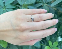 10K White Gold 0.04cttw Treated Black Diamond and 0.04cttw White Diamond Heart Ring, Size 6.5
