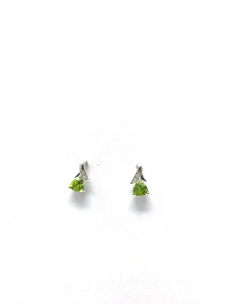 Peridot & Diamond Earrings