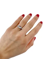 Genuine Aquamarine & Diamond Ring