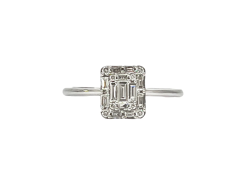 14K White Gold 0.32cttw Diamond Ring - size 7