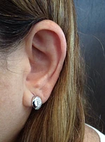 10K White Gold 0.28cttw Pave Diamond Stud Earrings