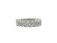 10K White Gold 0.50cttw Diamond Miami Cuban Link Ring / Band, size 6.5