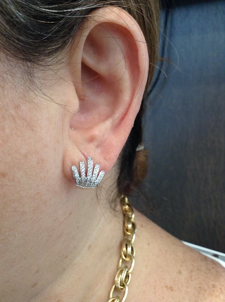 14K White Gold 0.37cttw Diamond Earrings