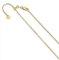 Adjustable 14K Gold Flat Cable Chain 16