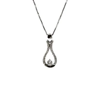 10K White Gold 0.20cttw Canadian Diamond Necklace, 18"