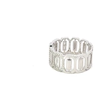14K White Gold 0.39cttw Diamond Round and Baguette Cut Ring
