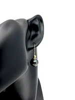 14K Yellow Gold 12mm Tahitian Pearl Earrings with Lever Backs