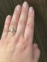 14K Yellow Gold 0.76cttw Marquise Cut Lab Grown Diamond Ring, 6 - / White