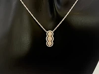 14K White & Rose Gold 0.43cttw Diamond Pendant, 18"