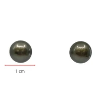 14K Yellow Gold 10mm Tahitian Pearl Stud Earrings with Butterfly Backs