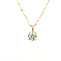 14K Yellow Gold Lab Grown 0.52cttw Round Brilliant Cut Diamond Claw Set Pendant