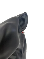 10K White Gold Garnet Stud Earrings