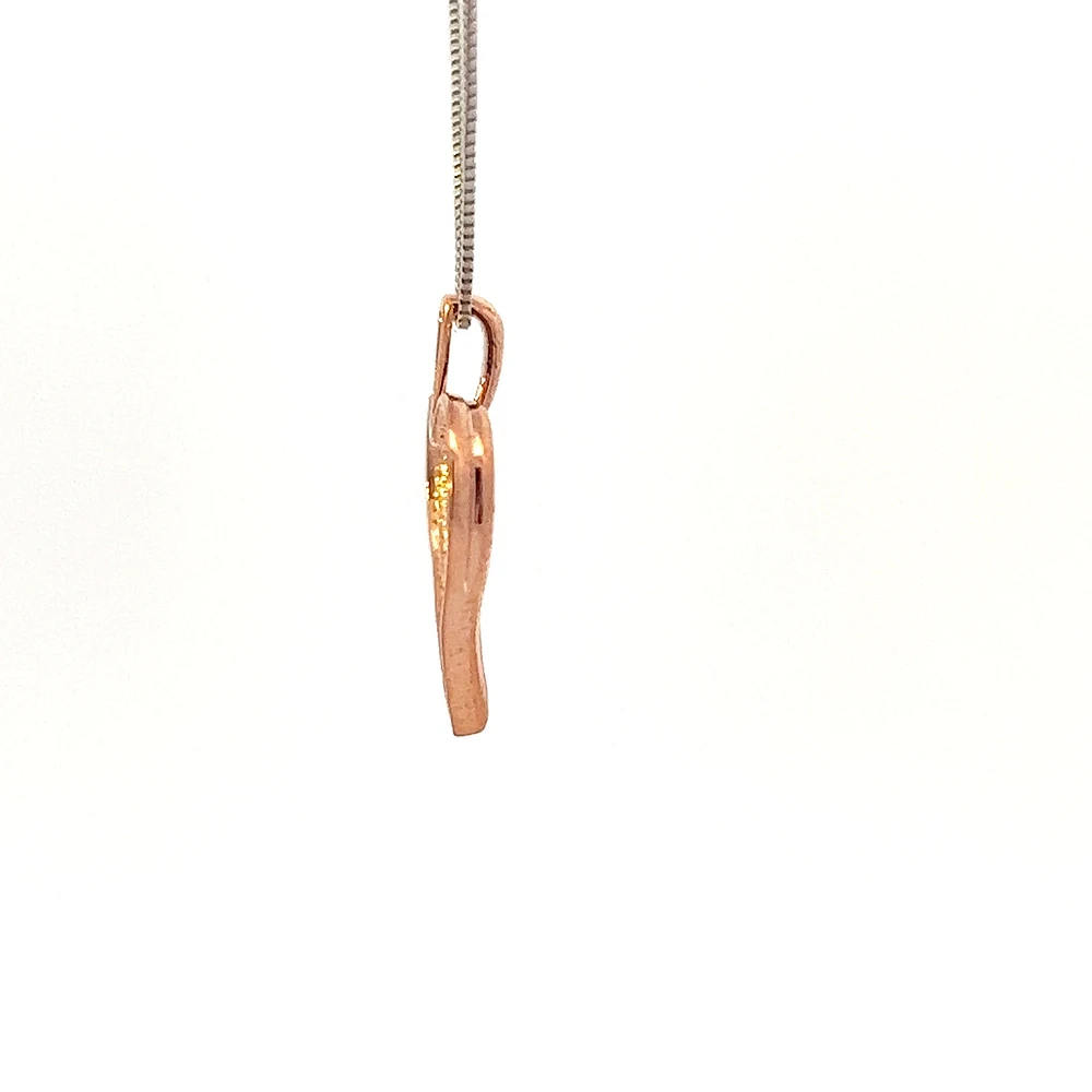 10K White and Rose Gold cttw Diamond Heart Pendant