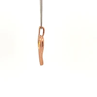 10K White and Rose Gold cttw Diamond Heart Pendant