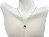 10K White Gold 1.00cttw Created Alexandrite & 0.01cttw Diamond Pendant, 17"