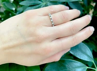 10K White Gold 0.14cttw Princess Cut Diamond Ring, size 6.5