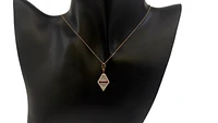 14K Rose Gold Ruby, Mother of Pearl and Diamond Necklace, 18"