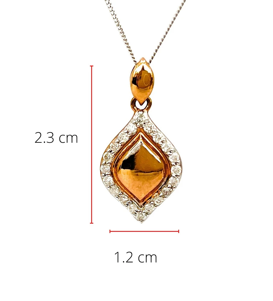 10K Rose Gold 0.25cttw Diamond Pendant, 18"