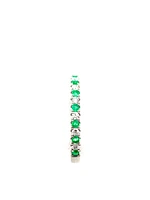 14K White Gold Emerald and Diamond Ring-Size 6.5